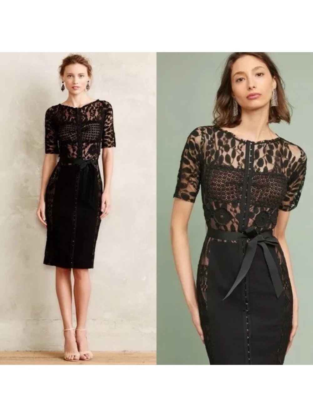 ANTHROPOLOGIE Beguile by Byron Lars Carissima Sheath Black Dress